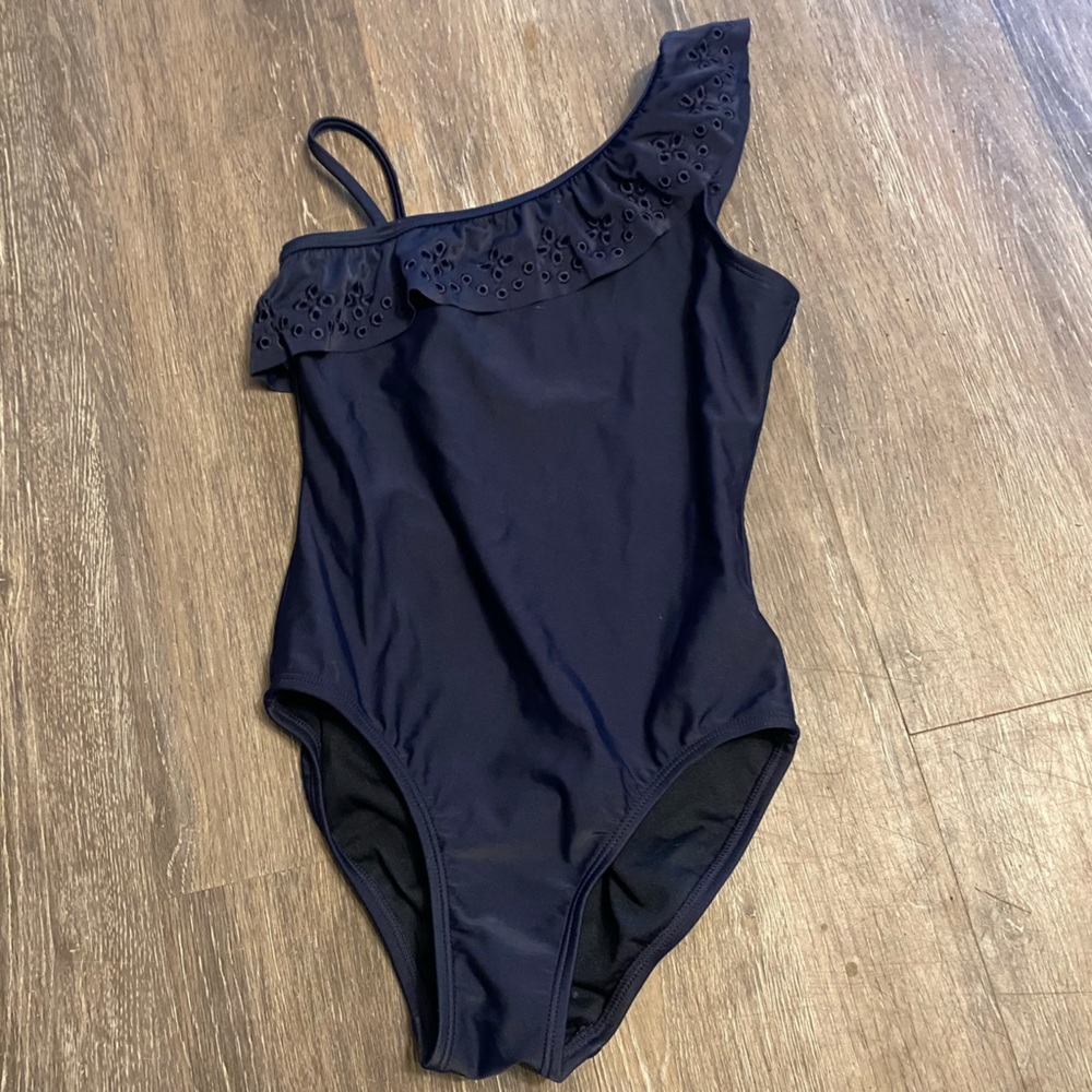 GAP Kids Navy Blue One Shoulder One Piece Swimsuit Size M